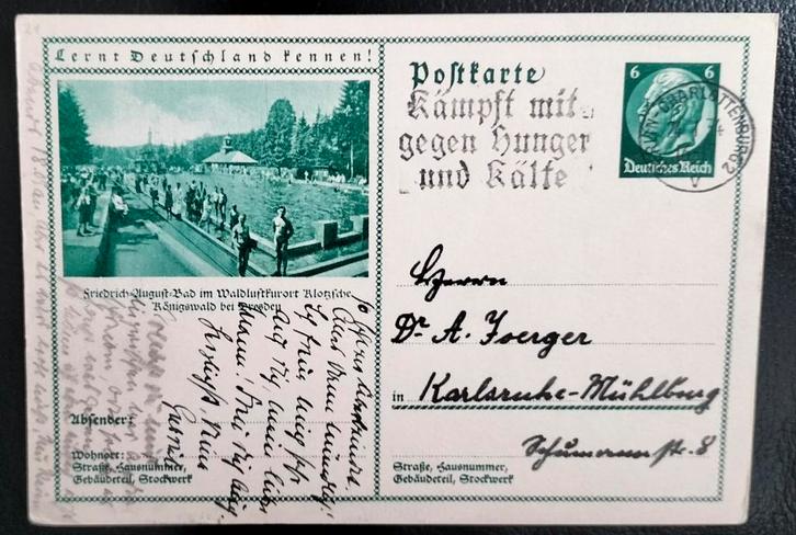 Duitse Rijk Postkarte P221/040 Gelopen., Postzegels en Munten, Brieven en Enveloppen | Buitenland, Briefkaart, Verzenden