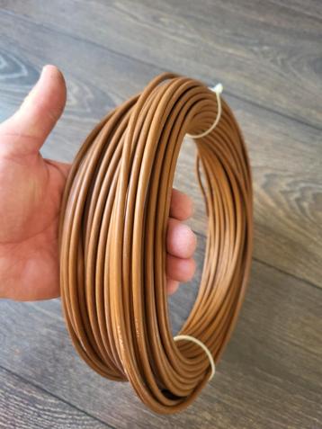 44,5m Draka kabel bruin H07V-R gevlochten stroomdraad. beschikbaar voor biedingen