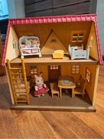 Sylvanian Families Cosy Cottage & tweeling in kinderwagen, Ophalen of Verzenden, Zo goed als nieuw