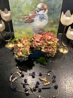 Cloisonne kralen ketting - 190 cm, Ophalen of Verzenden, Zo goed als nieuw, Paars, Overige materialen