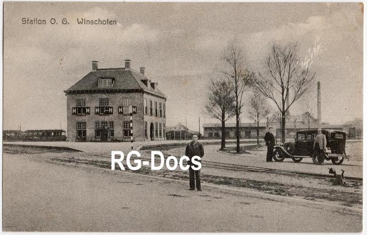 Ansichtkaart - Briefkaart Station O. G. Winschoten 1937, Verzamelen, Ansichtkaarten | Nederland, Gelopen, Groningen, 1920 tot 1940