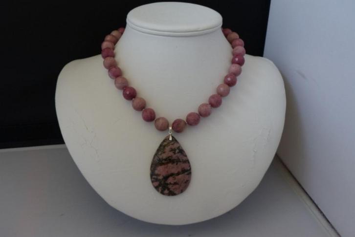 RHODONIET ketting/oorhanger-set, Sieraden, Tassen en Uiterlijk, Edelstenen, Nieuw, Verzenden