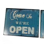 Emaille deurbordje OPEN vintage style: Come in were open, Gebruikt, Ophalen of Verzenden, X, X
