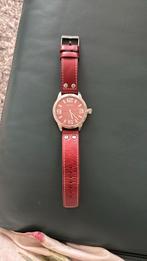 Oozoo dames horloge bordeauxrood, als nieuw!, Sieraden, Tassen en Uiterlijk, Horloges | Dames, Overige merken, Leer, Staal, Ophalen of Verzenden