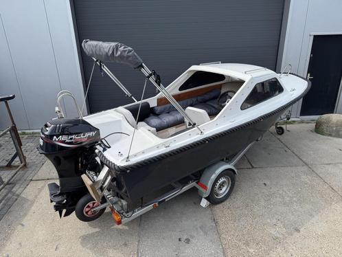 WATO 490 Cabin Consoleboot Compleet incl. Mercury 25PK 4-T, Watersport en Boten, Sloepen, Gebruikt, 3 tot 6 meter, Polyester