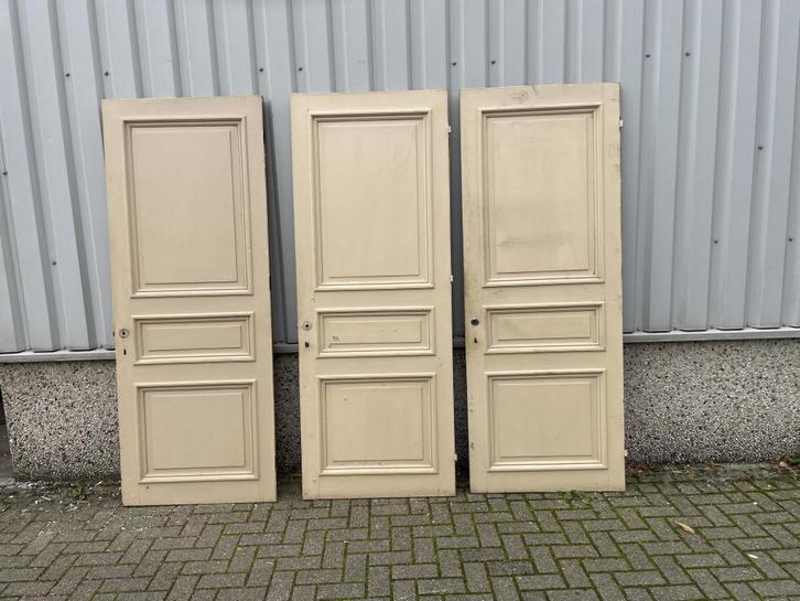 3 prachtige antieke paneeldeuren, Doe-het-zelf en Verbouw, Deuren en Horren, Zo goed als nieuw, Binnendeur, 215 cm of meer, 80 tot 100 cm