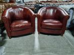 2x Joris klassieke fauteuil bruin rood + BEZORGING GRATIS