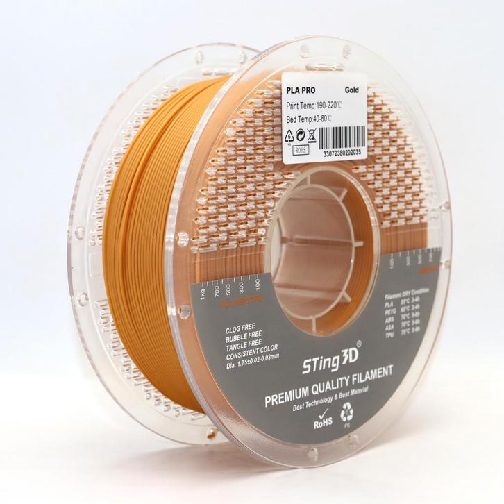 PLA PRO Gouden 3D-printfilament 1,75 mm 0,02-0,03mm, Computers en Software, 3D-printerbenodigheden, Nieuw, Ophalen of Verzenden