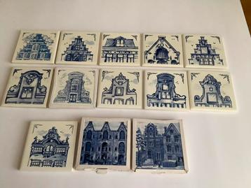 13 Delfts blauwe KLM tegeltjes - Gevels beschikbaar voor biedingen