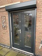 Houten dubbele deur met rolluik en dubbel glas, Doe-het-zelf en Verbouw, Deuren en Horren, Gebruikt, 120 cm of meer, Ophalen of Verzenden