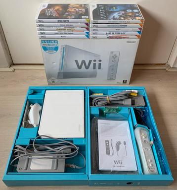 Wii Console [Wit] met accessoires en 10 games beschikbaar voor biedingen