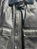 Oude leren politie jas, Kleding | Heren, Jassen | Winter, Ophalen of Verzenden, Zo goed als nieuw, Bruin