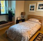 Compleet bed hout, Huis en Inrichting, Slaapkamer | Bedden, Ophalen, Eenpersoons, Zo goed als nieuw, 200 cm
