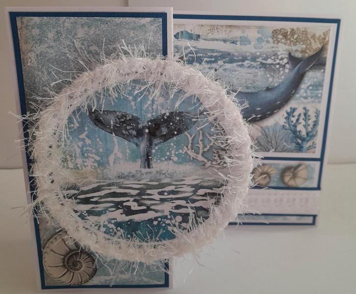 Walvis kaart, Hobby en Vrije tijd, Kaarten | Zelfgemaakt, Zo goed als nieuw, Overige thema's, Ophalen of Verzenden