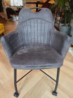 4 Eettafelstoelen - MX Sofa Floria - Antraciet met wielen, Huis en Inrichting, Stoelen, Ophalen, Zo goed als nieuw, Metaal, Vier