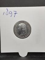 25 cent 1897 koningin Wilhelmina, Postzegels en Munten, Munten | Nederland, Zilver, 25 cent, Ophalen of Verzenden, Koningin Wilhelmina