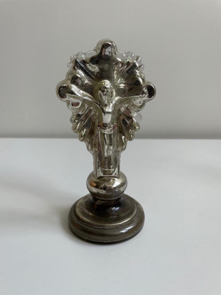 zilverglas-armeluiszilver; Crusifix, Antiek en Kunst, Curiosa en Brocante, Ophalen of Verzenden