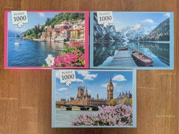 Legpuzzels Bergmeer, Londen, Como Meer, elk 1000 stukjes. beschikbaar voor biedingen