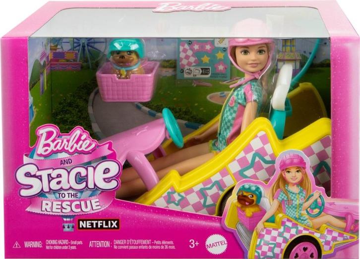 Barbie Stacie met Go-kart, Verzamelen, Poppen, Nieuw, Pop, Ophalen of Verzenden