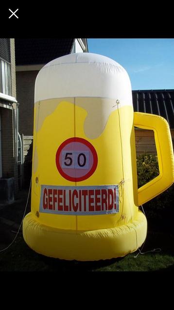 Reuze Bierpul Opblaasfiguur met Leeftijd & Tekst beschikbaar voor biedingen
