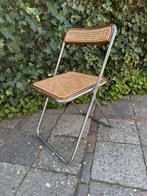 Vintage Webbing Klapstoel in Stijl van Castelli, Huis en Inrichting, Stoelen, Gebruikt, Bruin, Ophalen of Verzenden, Metaal