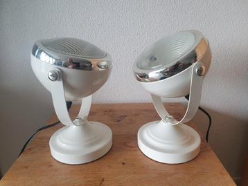 2 x Vintage verstelbare lampen, kleine fitting E14, max 25W