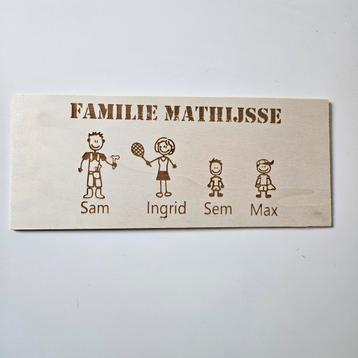 Naambord familie persoonlijk - gepersonaliseerd - naam beschikbaar voor biedingen