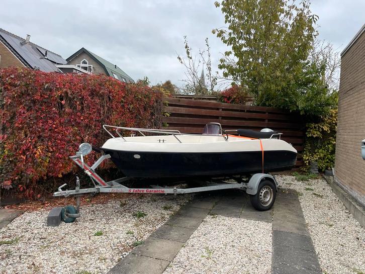 Consoleboot 4.10m met 15pk Honda - Vaarbewijs Vrij!, Watersport en Boten, Vis- en Consoleboten, Gebruikt, 10 tot 30 pk, 3 tot 6 meter