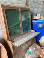 Gratis Houten Kast met Glas, Ophalen, Gebruikt, 100 tot 150 cm, Glas