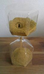 Grote glazen zandloper handgemaakt gouden balletjes, Ophalen of Verzenden, Gebruikt