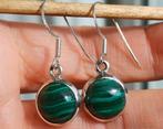 Vanoli 925 zilveren oorbellen met malachiet, Daiva1973@hotmail.com, Hangers, Vanoli, Amsterdam