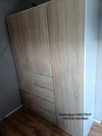 Kledingkast NAUTRUP 149x200 wit/eiken, Ophalen, Overige materialen, 100 tot 150 cm, 200 cm of meer