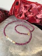 Robijn Akoya zoutwater parel beschermt liefde geluk uniek, Met edelsteen, Nieuw, Ophalen of Verzenden, Rood