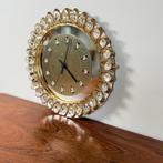 Hollywood regency klok van Junghans, goud en kristal, Ophalen of Verzenden, Zo goed als nieuw, Analoog, Wandklok