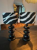 Zwarte lamp voet met kapjes Madame garage set, Ophalen of Verzenden, Zo goed als nieuw, Hout, Minder dan 50 cm