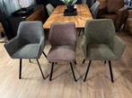 Set van 6 Stella eetkamerstoelen - mix van 3 kleuren, Overige kleuren, Ophalen of Verzenden, Zo goed als nieuw, Stof