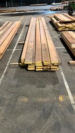 Hardhouten plank geschaafd 28x140mm 6 stuks 500 cm op=op, Ophalen, Zo goed als nieuw, Hout