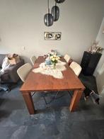 Houten eettafel met 4 stoelen, Huis en Inrichting, Tafels | Eettafels, Ophalen, Gebruikt, Eikenhout, 50 tot 100 cm