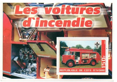 Brandweer wagens - Cote D'Ivoire 2003 - Postfris e, Postzegels en Munten, Postzegels | Thematische zegels, Postfris, Auto's, Verzenden