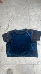 Donker midnight blue t-shirt fluweel met satijn, Kleding | Dames, Zara, Blauw, Maat 42/44 (L), Ophalen of Verzenden