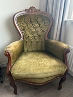 Retro fauteuil met groene bekleding, Antiek en Kunst, Ophalen