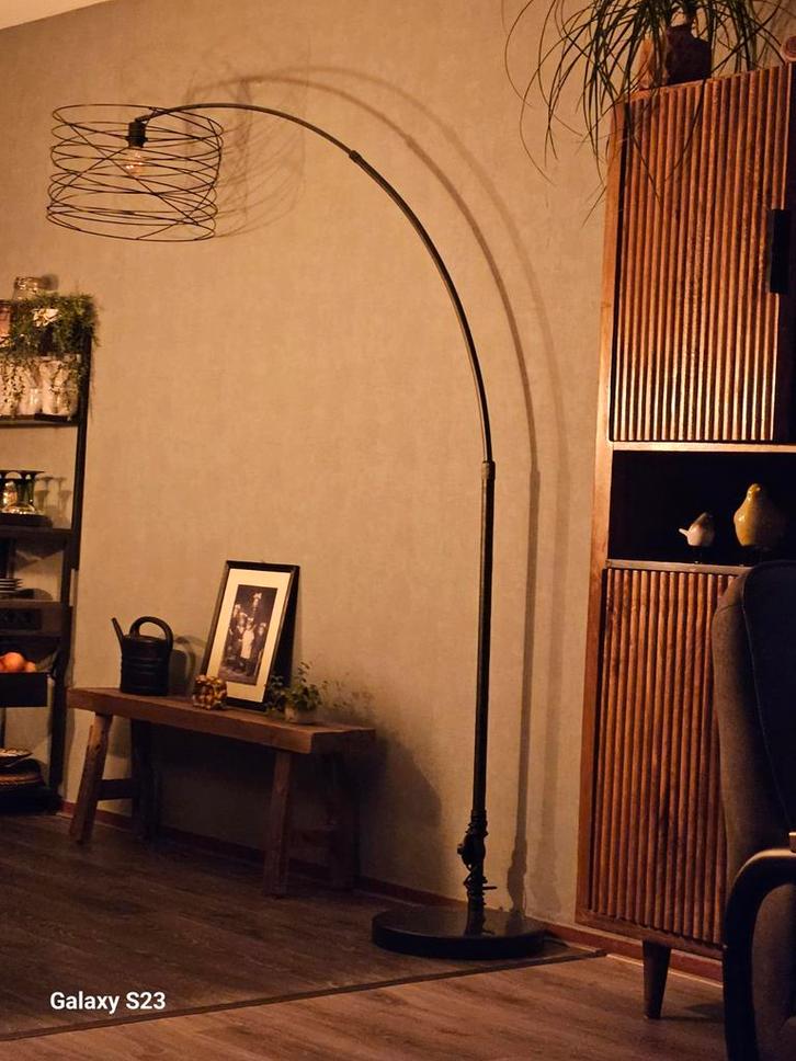 Mooie Booglamp - Overcompleet!, Huis en Inrichting, Lampen | Vloerlampen, Gebruikt, 150 tot 200 cm, Metaal, Overige materialen