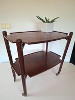Vintage scandinavisch serveerwagentje 1960 teak, Ophalen, Zo goed als nieuw, Rechthoekig, 60 cm of meer