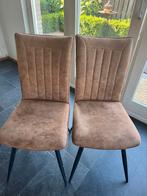 4 suede eetkamerstoelen, Huis en Inrichting, Ophalen, Gebruikt, Bruin