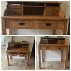 Teak houten bureau (secretaire) breed 90cm hoog 100 diep 50, Huis en Inrichting, Bureaus, Ophalen, Gebruikt, Bureau
