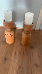 houten kandelaars, Huis en Inrichting, Ophalen, Gebruikt, Hout, 25 tot 50 cm