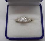 Zilveren ring met heldere stenen maat 17.25 nr.161, Verzenden, Zo goed als nieuw, 17 tot 18, Dame