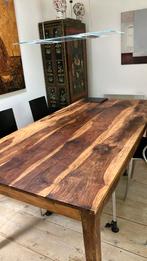 Goede houten tafel,, Huis en Inrichting, Tafels | Eettafels, Zo goed als nieuw, Vijf personen of meer, Rechthoekig, 50 tot 100 cm