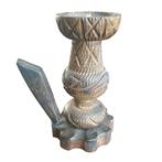 Robuuste vintage houten Spaanse kandelaar 0306, Gebruikt, -, Ophalen of Verzenden, -