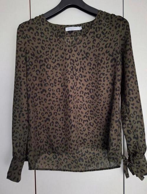 Costes blouse maat S/groen/legergroen/panterprint/print, Kleding | Dames, Tops, Zo goed als nieuw, Maat 36 (S), Groen, Lange mouw
